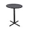 Cain Cain Cafe Tables, 30 W, 30 L, 42 H, Wood, Metal Top, Grey TCB30RNDGY - alternate 1